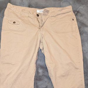 Ladies Tan Jordache Cut Off Capri Jeans Size 13/14 Low Rise